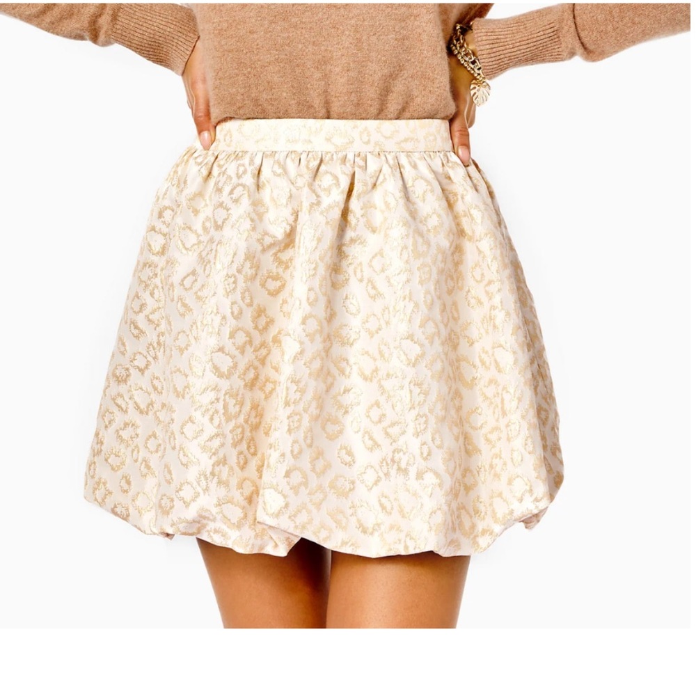 Lilly Pulitzer Cream and Gold Mini Skirt